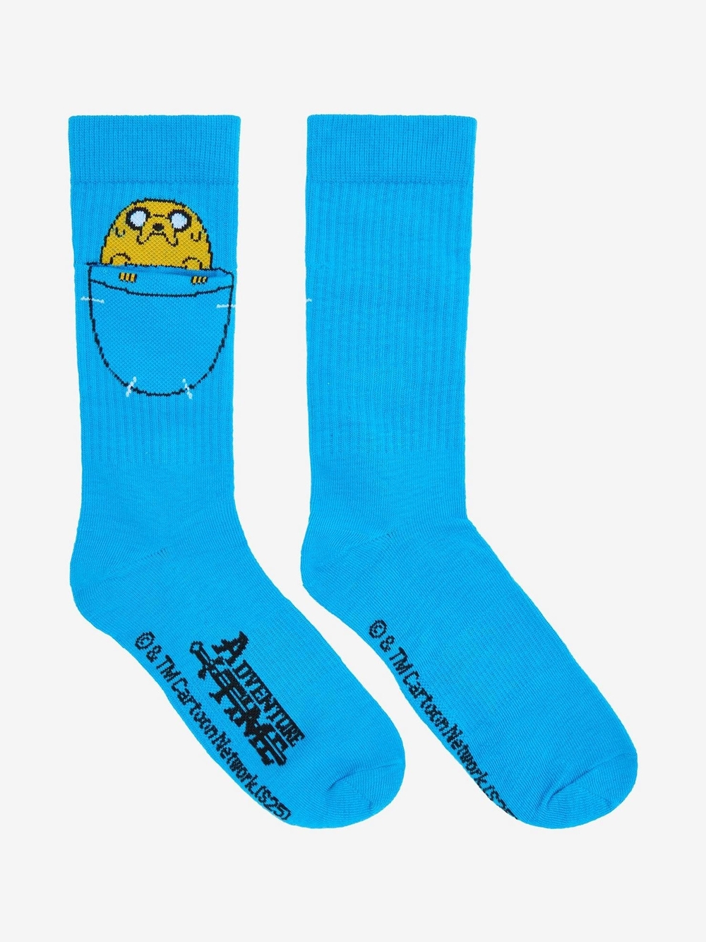 Adventure Time Jake Pocket Blue Crew Socks